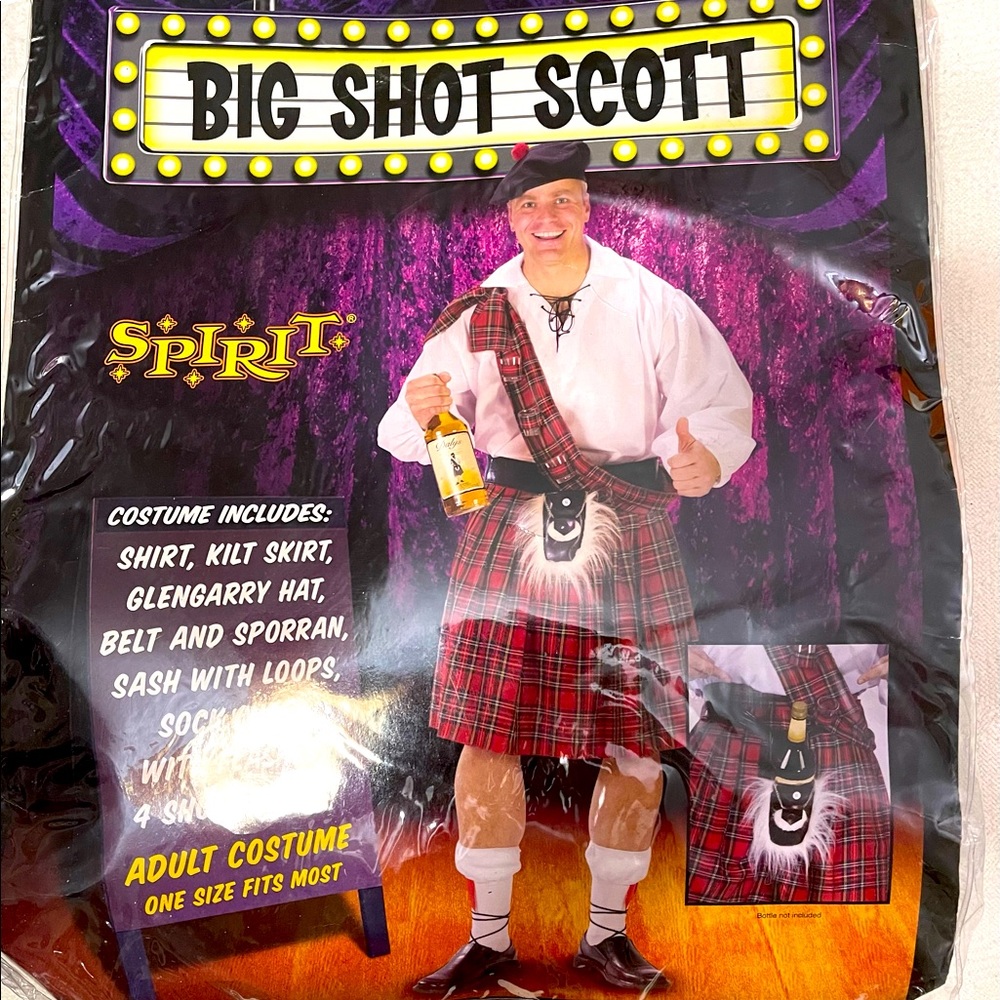 Big Shot Scotch Halloween Costume One Size Fits Most